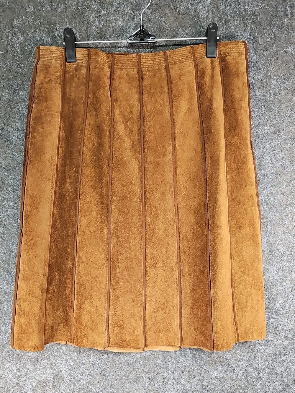 Valerie Stevens Vintage Suede Panel Skirt, Brown Size 10